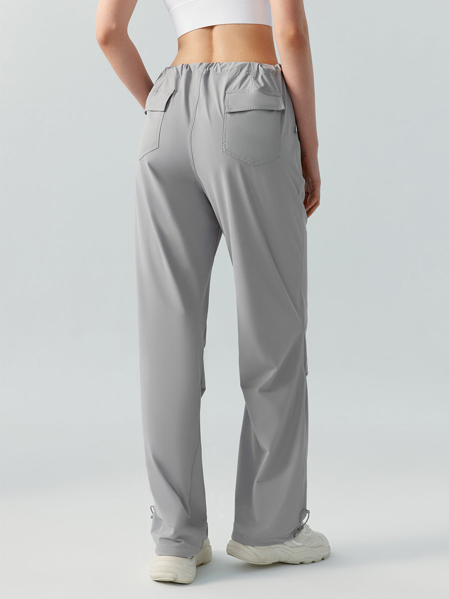 Fashionable Relaxed Casual Zipper Straight Trousers