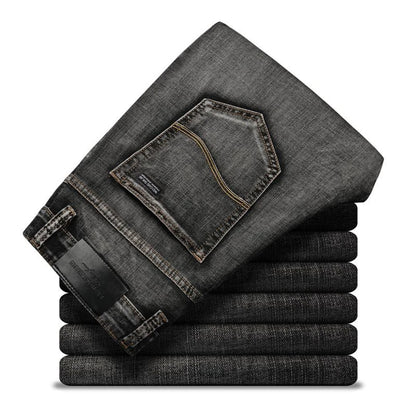 Slim Straight Black Jeans for Men