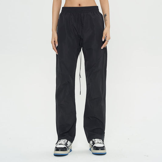 Fashionable Relaxed Casual Zipper Straight Trousers
