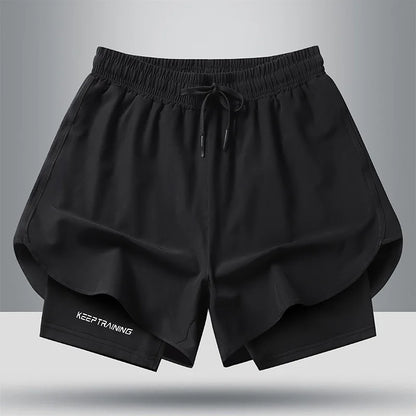 Men's Quick Dry Running Shorts with Drawstring and Zip Pockets - Ideal for Athletic Workouts and Gym Sessions