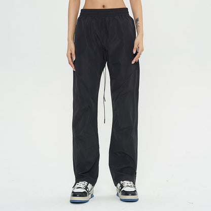 Fashionable Relaxed Casual Zipper Straight Trousers